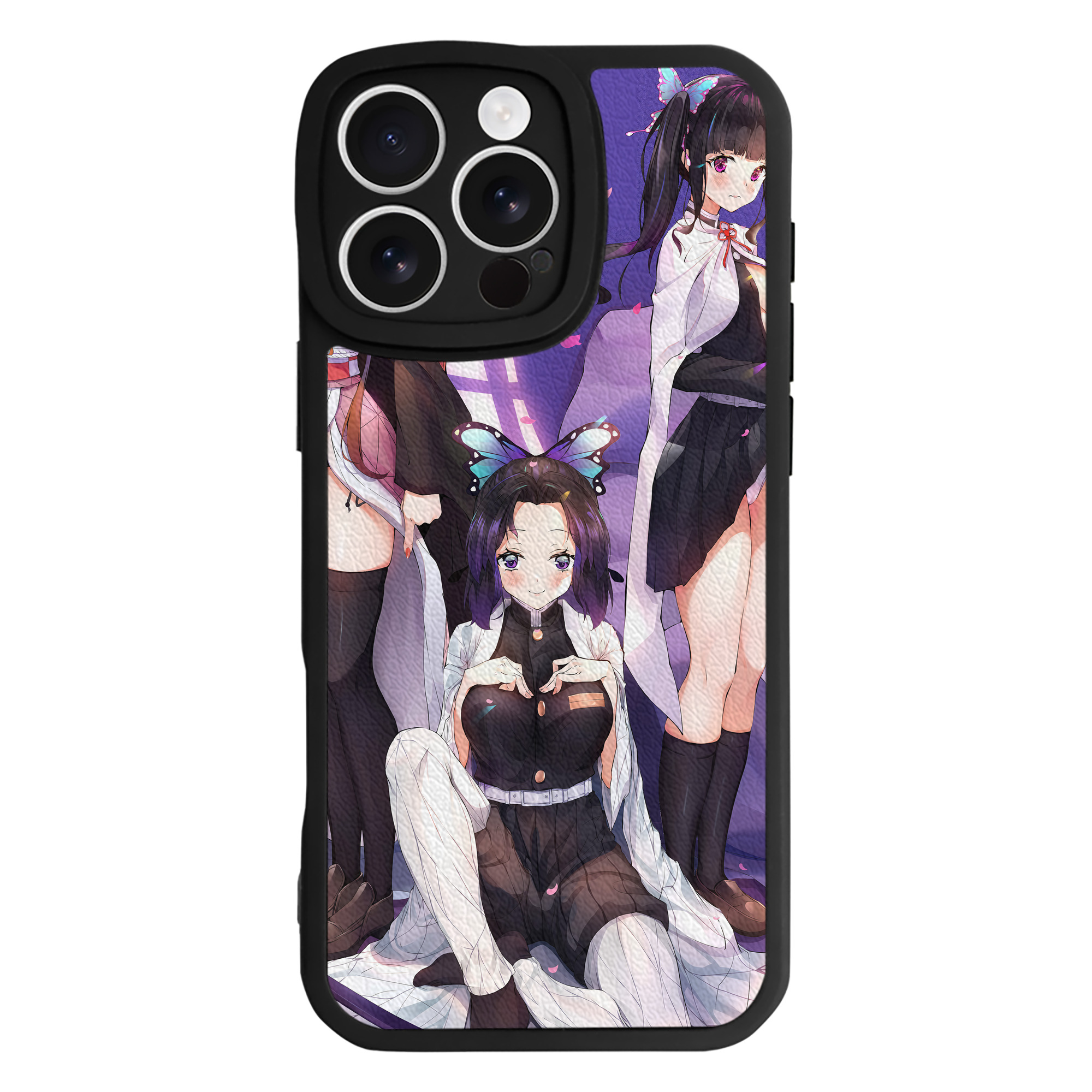 （画像用） 鬼滅の刃（きめつのやいば）竈門 禰󠄀豆子／かまど ねずこ Kamado Nezuko 【iPhone 16シリーズ対応】シリコンスマホケース（レザー調） 材質：シリコン